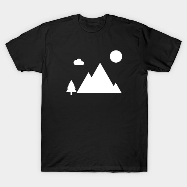 Minimalist Mountains T-Shirt by Claudiaco